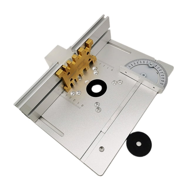 Upgrade Aluminium Router Table Insert Plate W/ Miter Gauge and Tenon Gauge and Fence for WorkBenches Wood Router Trimmer ,Accurate Measurement