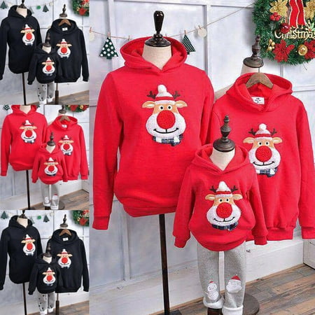 Anti Christmas Jumper Uk XIAXAIXU Christmas Kids Mom Dad Hoodie Pullover Sweatshirt Jumper Family Matching Top ()