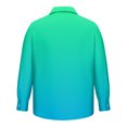 thumbnail image 5 of Lumtrix Mens Tie Dye Shirt Long Sleeve Dress Shirt Work Casual Slim-Fit Formal Dress Shirt Business Casual Button Down Shirts Cyan 3XL, 5 of 5