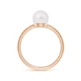 thumbnail image 2 of Angara Classic Japanese Akoya Cultured Pearl Solitaire Ring in 14K Rose Gold for Women | June Birthstone Jewelry for Her, 2 of 7