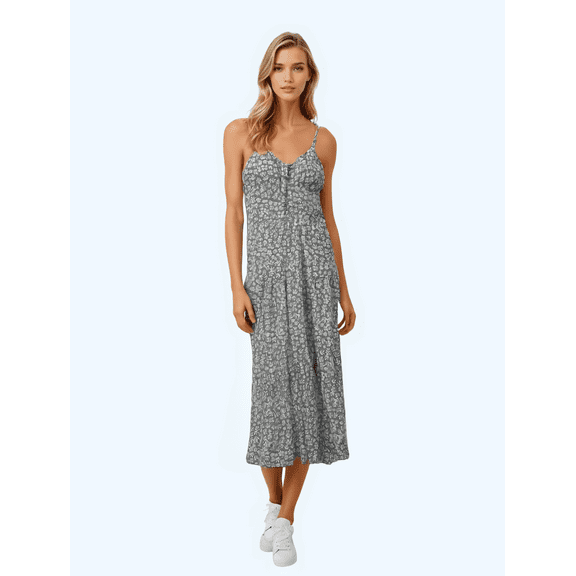 NewLook Women's Sundress, V-Neck, Sleeveless, Maxi Dress, Juniors