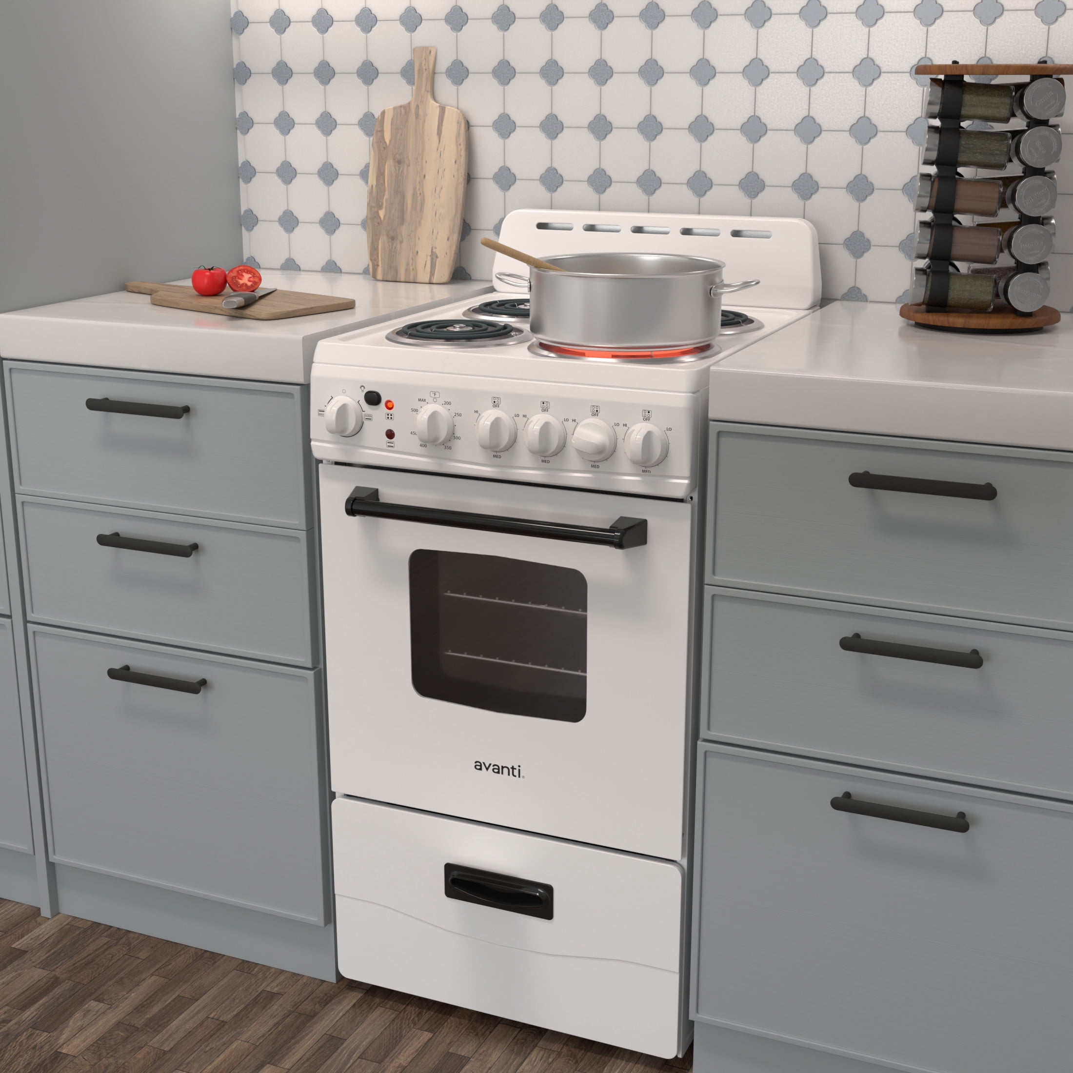 Avanti 20" Electric Range Oven with Framed Glass Door, in White (ERU200P0W)