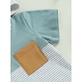 thumbnail image 5 of Bagilaanoe 2pcs Toddler Baby Boy Shorts Set Striped Patchwork Short Sleeve Hooded T-Shirt Tops + Shorts 3M 6M 12M 18M 24M 3T Kids Casual Summer Clothes, 5 of 8