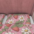 thumbnail image 3 of Funda nórdica de fresa, juego de dormitorio boho, colcha rosa floral, femenino, 3 of 6