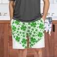 thumbnail image 7 of FREEAMG Green Clover Shamrock Heart Shape Pattern St. Patrick'S Day Men's Pajama Pants Shorts Sleepwear Lounge Pajama Bottoms, 7 of 7