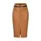 thumbnail image 1 of Falda de Gamuza Sintética para Mujer Falda Acampanada de Cintura Alta con Botones Falda Elegante de Estilo Retro marrón XL, 1 of 4