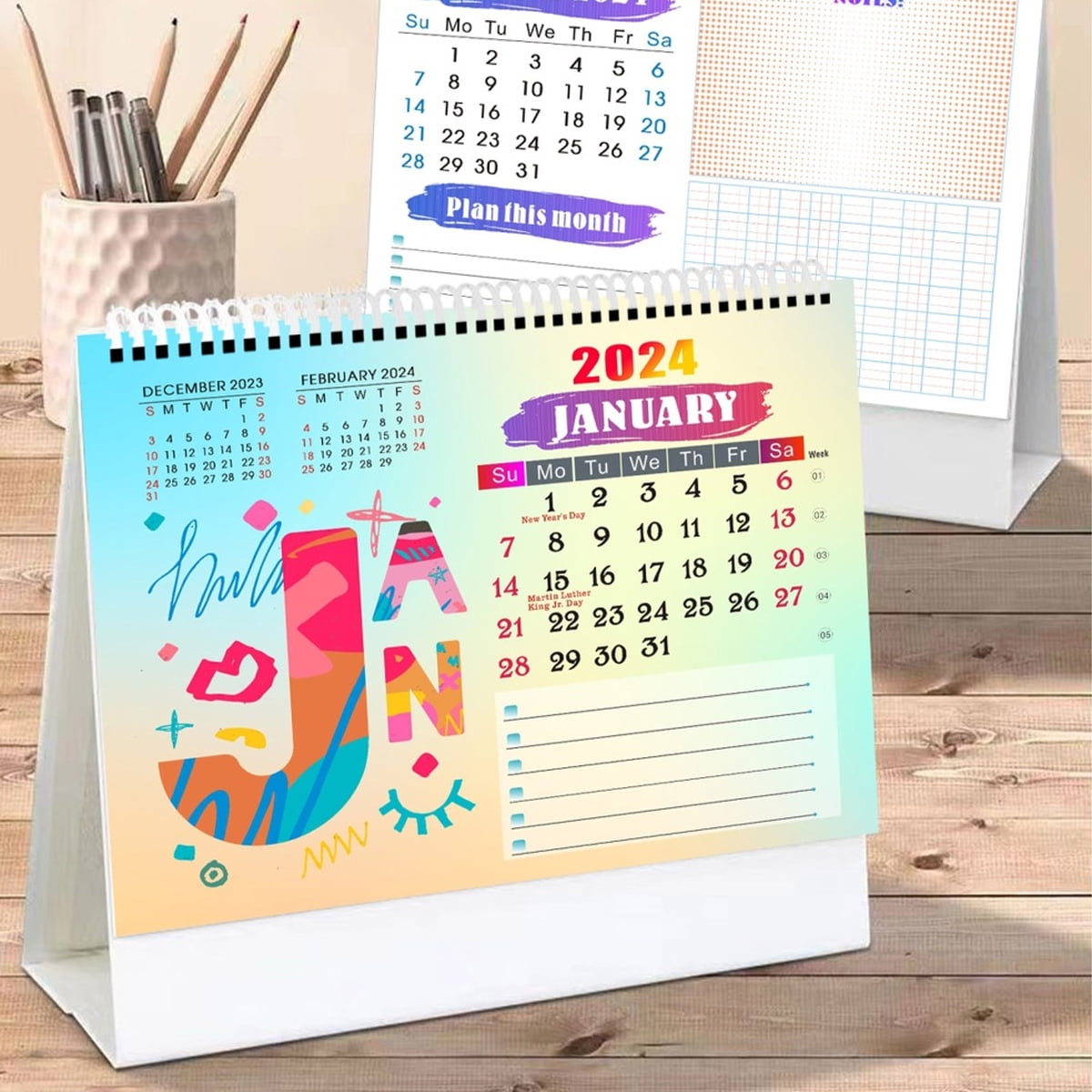 2023-2024 Standing Flip Desk Calendar, Sep. 2023 to Dec