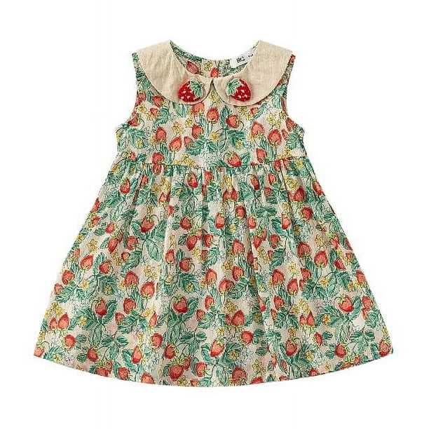 Vestido de princesa con cuello de muñeca de fresa para niñas de verano Babycity DXQ7218