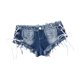 thumbnail image 3 of Pantalones cortos vaqueros, micro shorts de mezclilla a la moda para mujer, estilo casual de verano. SG, 3 of 9