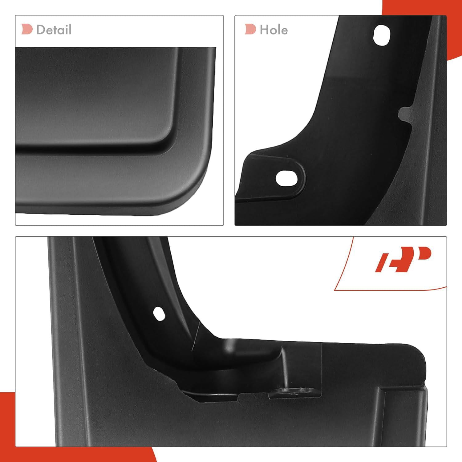 A-Premium Set of 4PCS Mud Flaps Splash Guards Mudguards Mudflaps with Hardware Kits Accessory Compatible with Ford Maverick 2022-2023 2022 2023 Crew Cab Pickup Black Color Front LH RH & Rear LH RH