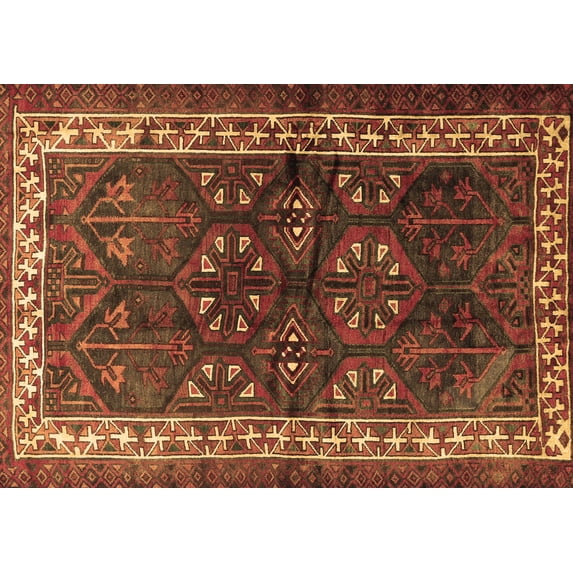 Ahgly Company Indoor Rectangle Persian Brown Traditional Area Rugs, 7' x 9'