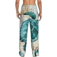 thumbnail image 3 of Picia Watercolor Sea Turtle Mens Soft Woven Cotton Elastic Waistband Sleep Pajama Pant Lounge Sleep Pant With Pockets And Drawstring-X-Large, 3 of 9