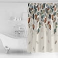 thumbnail image 4 of Small Stall Shower Curtain 36x78 Inch Narrow Half Size Teal Brown Botanical Bath Curtains Bathroom Decor Pastoral Fall Weeping Maple Leaf Waterproof Fabric Shower Curtain Set with Hooks 36 Inch, 4 of 6