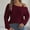 Wine, variant on Women's Off Shoulder Pullover Long Sleeve Casual Sweater Top With Round Neck