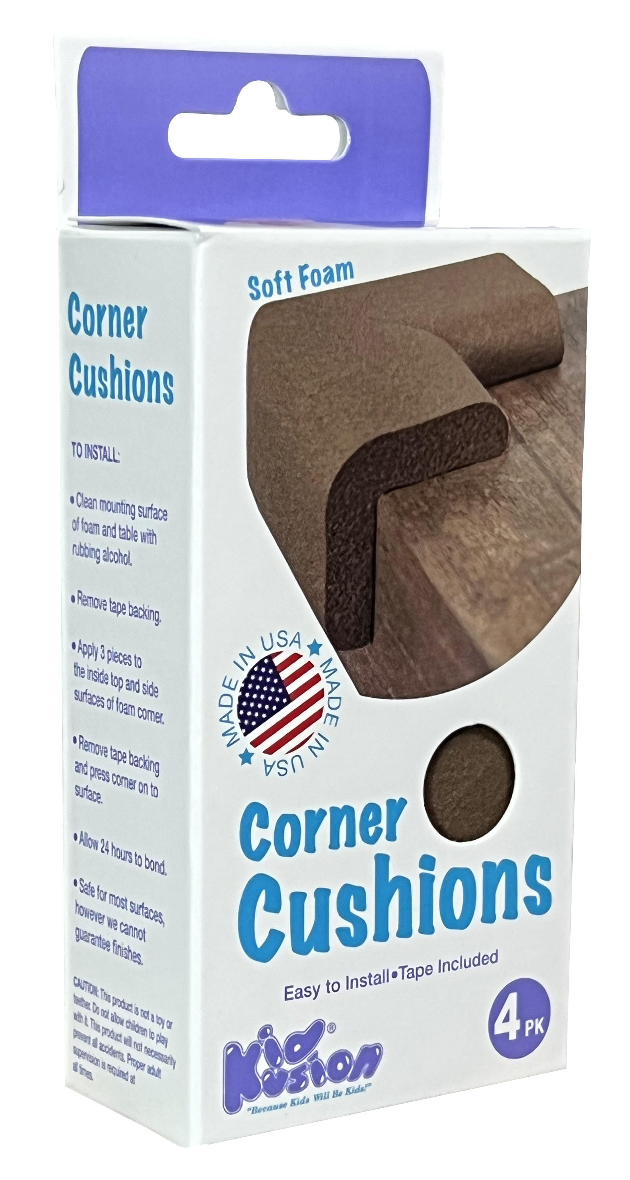 KidKusion Foam Rubber Corner Guards, 4-Pack Brown photo 5