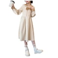 thumbnail image 6 of Gubotare Girls Dresses Long Sleeve Toddler Girls Casual Dress Cute and Matching Clothes for Girls(Beige,120), 6 of 8