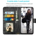 thumbnail image 2 of Samsung Galaxy A02S Wallet Case Tiflook Vegan Leather [RFID Blocking] [Removable Detachable Magnetic] Card Holder Flip Cover [Black], 2 of 7