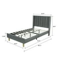 thumbnail image 3 of Tslinn Low Profile Upholstered Platform Bed,Twin Beds with Dark-Grey(Velvet) Wood, 3 of 5