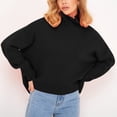 thumbnail image 1 of Pull pour Femmes Couleur Unie Pulls pour Femmes Mode Col Haut Pull Tricoté Grand Col Rond Haut Tricoté, 1 of 5