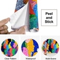 thumbnail image 4 of Peel and Stick Wallpaper Colorful diverse people crowd abstract art Multi ethnic Modern Art Wall Mural Decor Self Adhesive and Removable 69in x 98in, 4 of 8