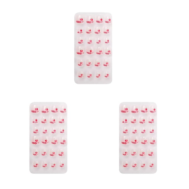 Soidarity 1 Juego de puntas de uñas artificiales, uñas para niños, dibujos animados, uñas postizas, pegatinas desmontables cortas, cubierta Type1 NO1