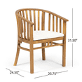 thumbnail image 3 of Tcbosik 2 Pack Outdoor Chairs with Cushions, Acacia Wood Dining Chair, Bistro Chair for Garden, Porch, Backyard, Poolside, Easy Assembly, Teak, 3 of 10
