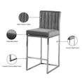 thumbnail image 4 of Meridian Furniture Giselle 26"H Velvet Counter Stool in Gray, 4 of 5