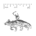 thumbnail image 2 of Rhodium Plated 925 Sterling Silver Coyote Pendant, 2 of 5