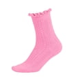 thumbnail image 2 of Cloaraye Kids Girls Socks Knitting Cotton Crew Socks Solid Color Ruffle Socks for 1-12 Years Old, 2 of 5