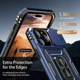 thumbnail image 5 of for iPhone 14 Pro Case with Sliding Camera Cover + Screen Protector - Metal Magnetic Kickstand - Military-Grade Shockproof Matte Protective Phone Cover 6.1" for Men Women Girls - Navy Blue, 5 of 13