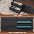 thumbnail image 5 of Itaar 39.4'' Lift Top Coffee Table with Storage, Farmhouse Coffee Tables for Living Room, Square Coffee Table with Large Hidden Compartment & 2 Drawers & Adjustable Shelves, Black, 5 of 18