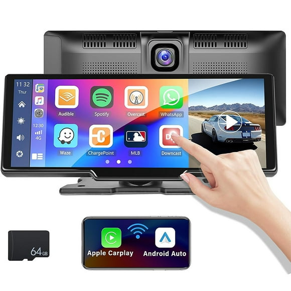 10.26" Touchscreen Wireless Apple Carplay Portable Car Stereo Android Auto, Car Play Navigation with Voice Control