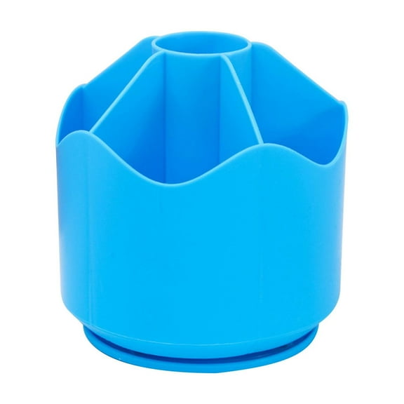 Pen Pencil Holder for Desk Organizer 360 Rotating, Pencil Holder for Desk, Office & Home, Cute Pencil Holders with 6 Slots, Pen Organizer for Desktop, Workspace Organizers(Blue,5x5x5.3")