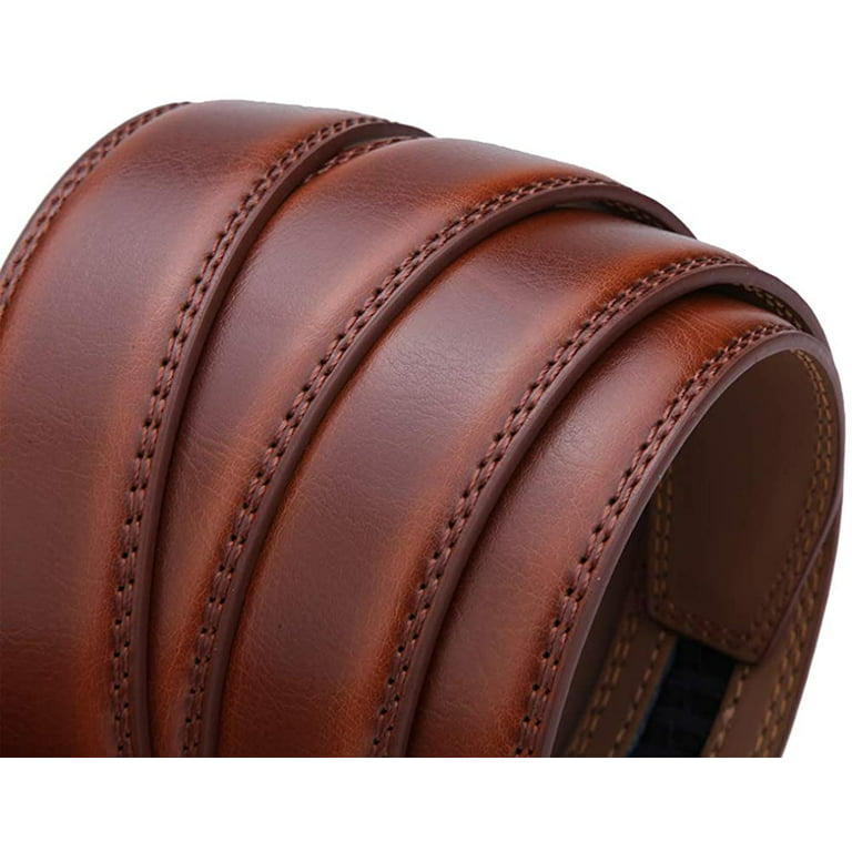 Mens Belt Ratchet Automatic Belt for Men 30mm Wide Leather Belt, Without  Buckle 