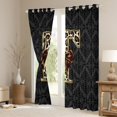 thumbnail image 3 of Homewish 2-Pack (42x84) Initial T Blackout Curtains - Gothic Boho Damask Leopard Print, 3 of 6