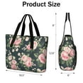 thumbnail image 3 of Tote Bag for Women - Pioneer Flower Shoulder Bag - Large Utility Work Duffle Bag with Zipper Handbag for Travel, Work, Sprots, 3 of 5