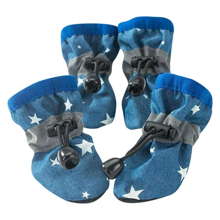 LARUYEKO Dog Shoes Protector 4PCS Cozy Dogs Boots with Soft Sole Dog Leash Harness Pet Accessories 24 Leash Double Rhinestone Choker Choker Chain Pet Supplies Dog Harness Pull Stop Leash Dog Necklace