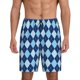 thumbnail image 1 of Fotbe Blue Squares Pantalones Cortos de Pijama para Hombre, Ropa de Dormir, Pantalones de Pijama Cortos para Hombre-Medium, 1 of 6