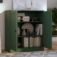 thumbnail image 4 of Palace Imports 100% Solid Wood 3-shelf Bookcase with Adjustable Shelves and Solid Doors, Green, 4 of 5