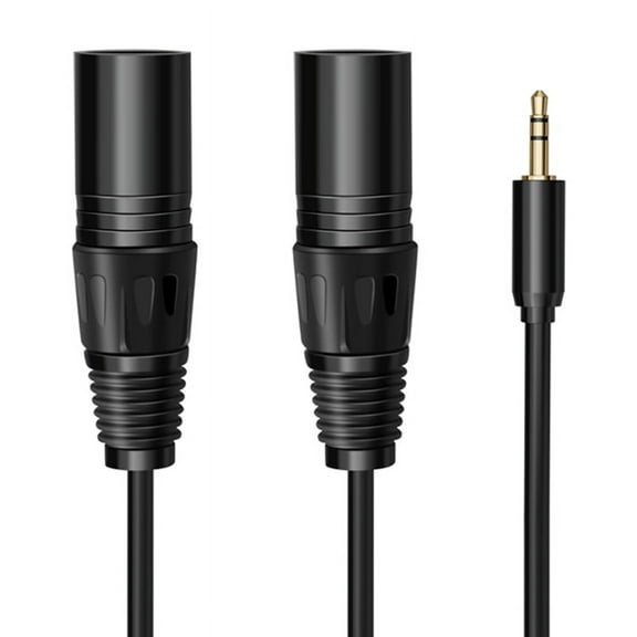 Multi-Function Audio Cable 3.5/6.35mm Male Jack to Double XLR Male Jack Cable XLR Extension Cable 6.35/3.5mm,1 * 3.5 mm stereo to dual male XLR splitter cable,Black