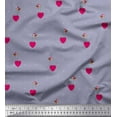 thumbnail image 1 of Soimoi Velvet Fabric Dot,Heart & Bird Clip Art Decor Fabric Printed Yard 58 Inch Wide, 1 of 1
