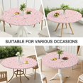 thumbnail image 7 of Round Fitted Tablecloth with Elastic Edges Fits 36"-44" Round Tables Pioneer Colorful Floral Waterproof Table Cover Washable Indoor and Outdoor for Party Kitchen Dinner Banquet Patio Picnic, 7 of 7