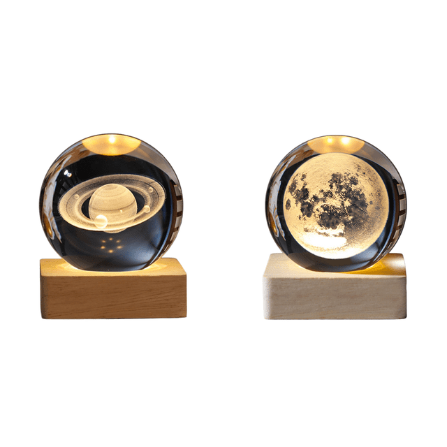 Cristal Pequeña Grabada en 3D Carga USB para (Saturnos)