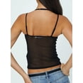 thumbnail image 5 of Musuos Women Summer Sheer Camisole, Sleeveless Backless V-neck Mesh Patchwork Slim Fit Crop Tops Streetwear, 5 of 6