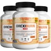 Orexiburn Max Extra Strength Weight Management Supplement, 60 Capsules, with Raspberry Ketones, Green Tea, L-Carnitine, 3-Pack