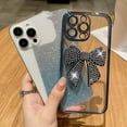 thumbnail image 4 of for iPhone 15 Pro Max Case Bow Glitter Rhinestone Bling Plating Luxury Women Girl Phone Case,Shine Diamond Case for iPhone 15 Pro Max Protective Cover,Clear Gradient Pink, 4 of 12