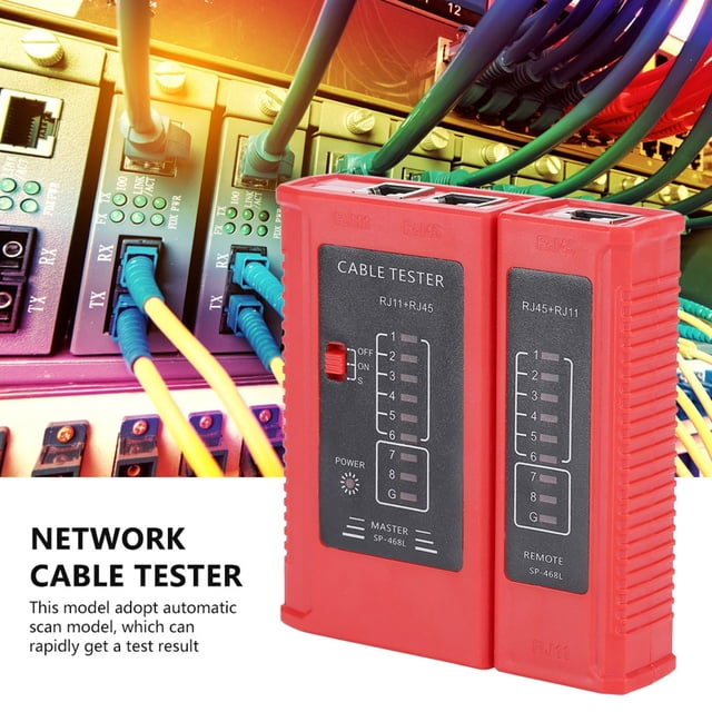 Probador de cables de red, WZ-468 RJ45 y RJ11 Probador de red LAN Herramienta de prueba de cables Diseño de última generación Jadeshay A