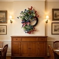 thumbnail image 4 of Fuebueo 17.7 Inch 4th of July Decorations Wreath for Front Door, Patriotic Independence Day Wreath with Stars and Stripes Bow, Red White Blue Artificial Flower Wreath for Wall Window Outdoor Hanging, 4 of 6