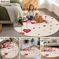 thumbnail image 5 of Red Valentines Round Area Rug 3.3Ft Washable Circle Rugs for Dining Room Table, Red Love Heart Tree Rustic Non-Slip Carpet Floor Mats Indoor Outdoor Carpet Runner Aesthetic Home Decor, 5 of 8
