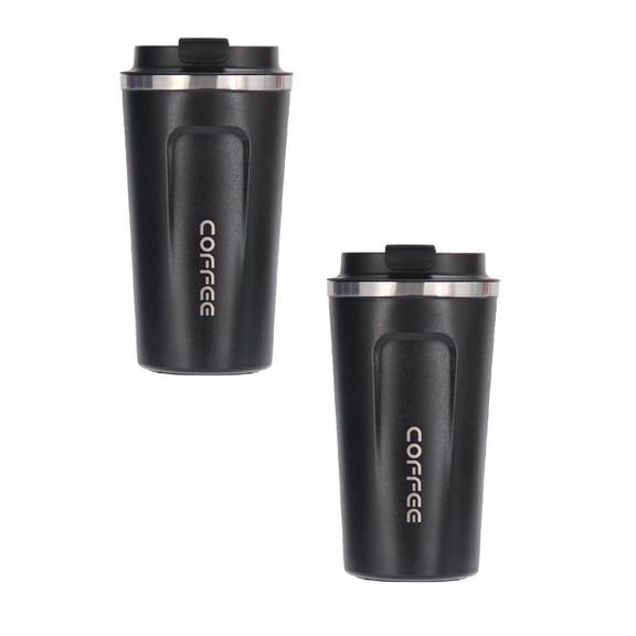 2Pcs Travel Mug Insulated Coffee Cup With Leakproof Lid Vacuum Insulation Stainless Steel For Hot And Cold Water Coffee And Tea 510Ml Glass&Bottle